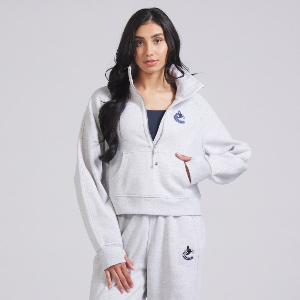 Vancouver Canucks lululemon Women's Scuba Oversized Half Zip Top - Heather Gray - NHL 202171378