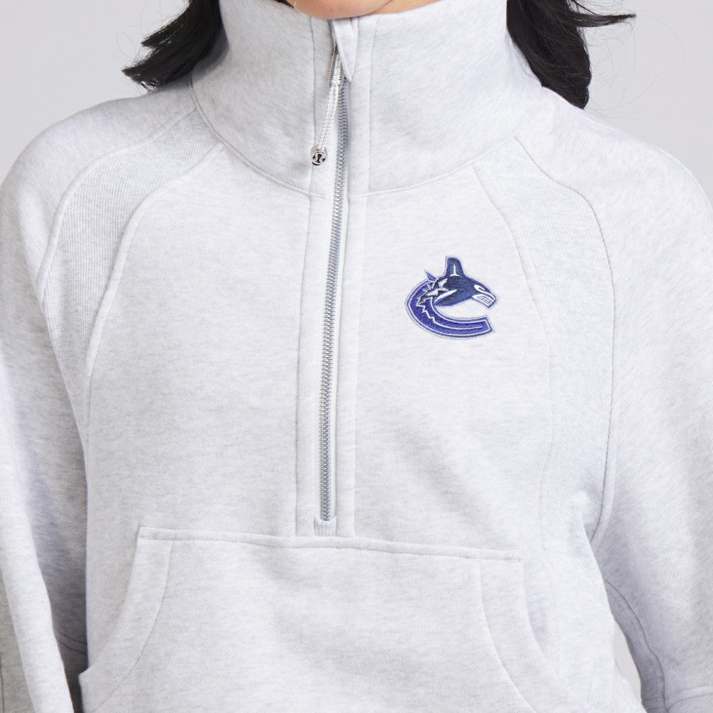 Vancouver Canucks lululemon Women's Scuba Oversized Half Zip Top - Heather Gray - NHL 202171378