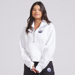 Edmonton Oilers lululemon Women's Scuba Oversized Half Zip Top - White - NHL 202171382