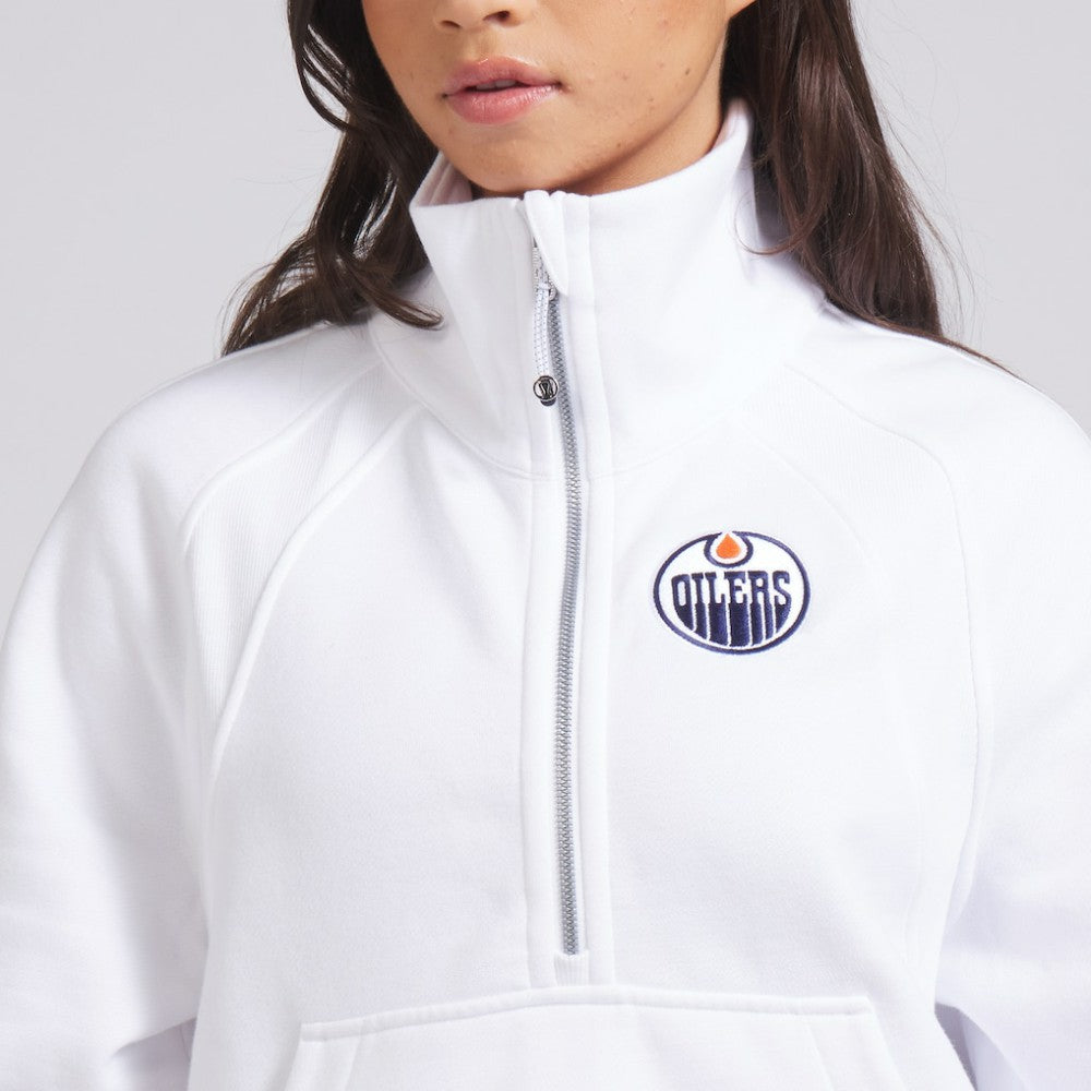 Edmonton Oilers lululemon Women's Scuba Oversized Half Zip Top - White - NHL 202171382