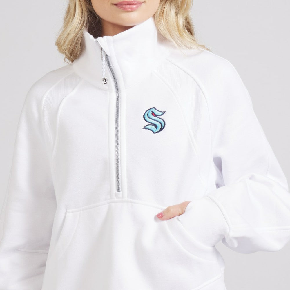 Seattle Kraken lululemon Women's Scuba Oversized Half Zip Top - White - NHL 202171385