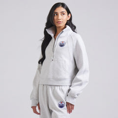 Edmonton Oilers lululemon Women's Scuba Oversized Half Zip Top - Heather Gray - NHL 202171388