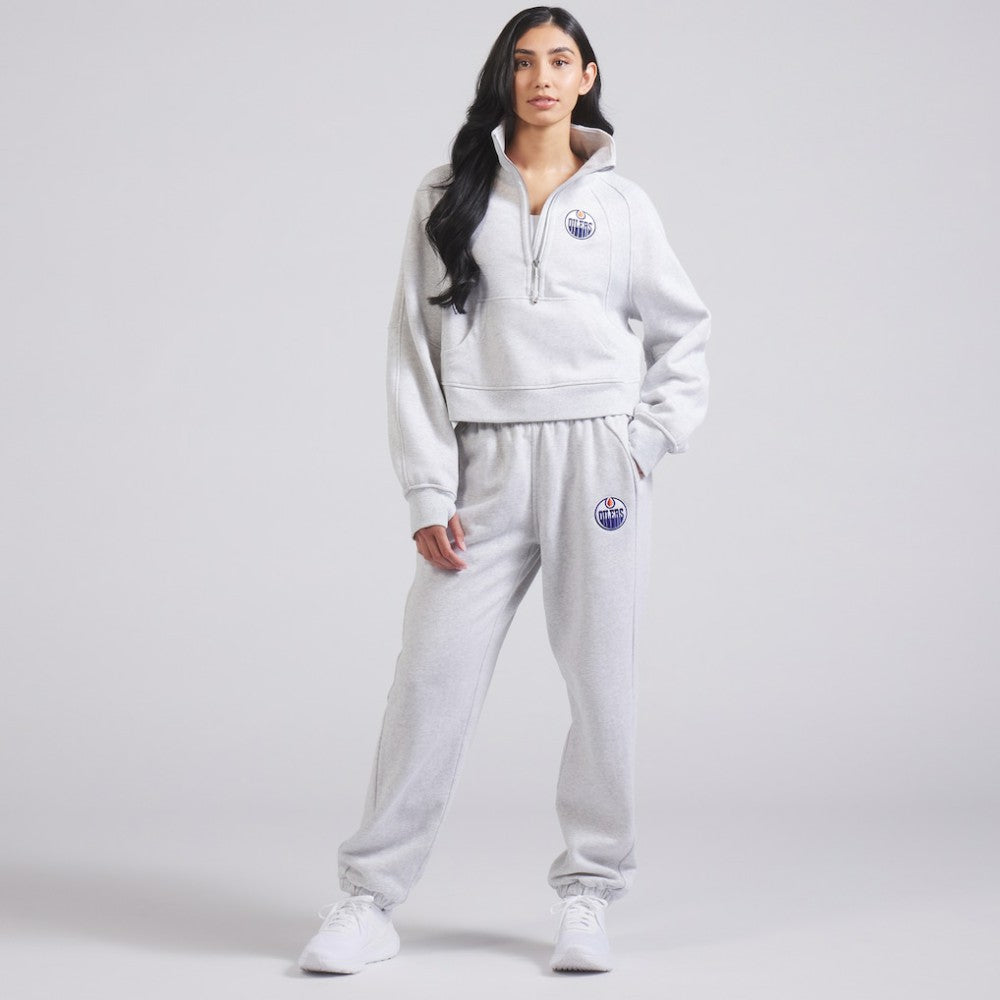 Edmonton Oilers lululemon Women's Scuba Oversized Half Zip Top - Heather Gray - NHL 202171388