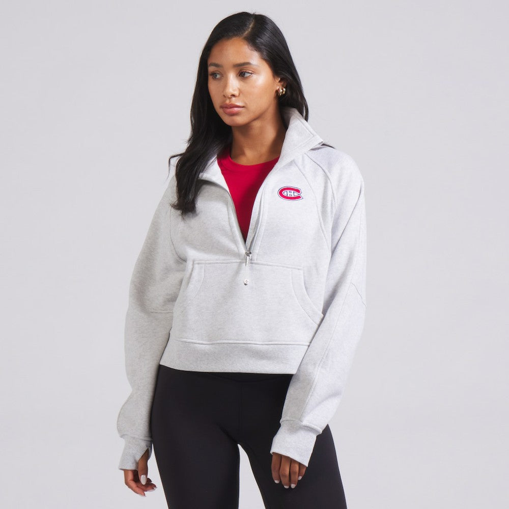 Montreal Canadiens lululemon Women's Scuba Oversized Half Zip Top - Heather Gray - NHL 202171389