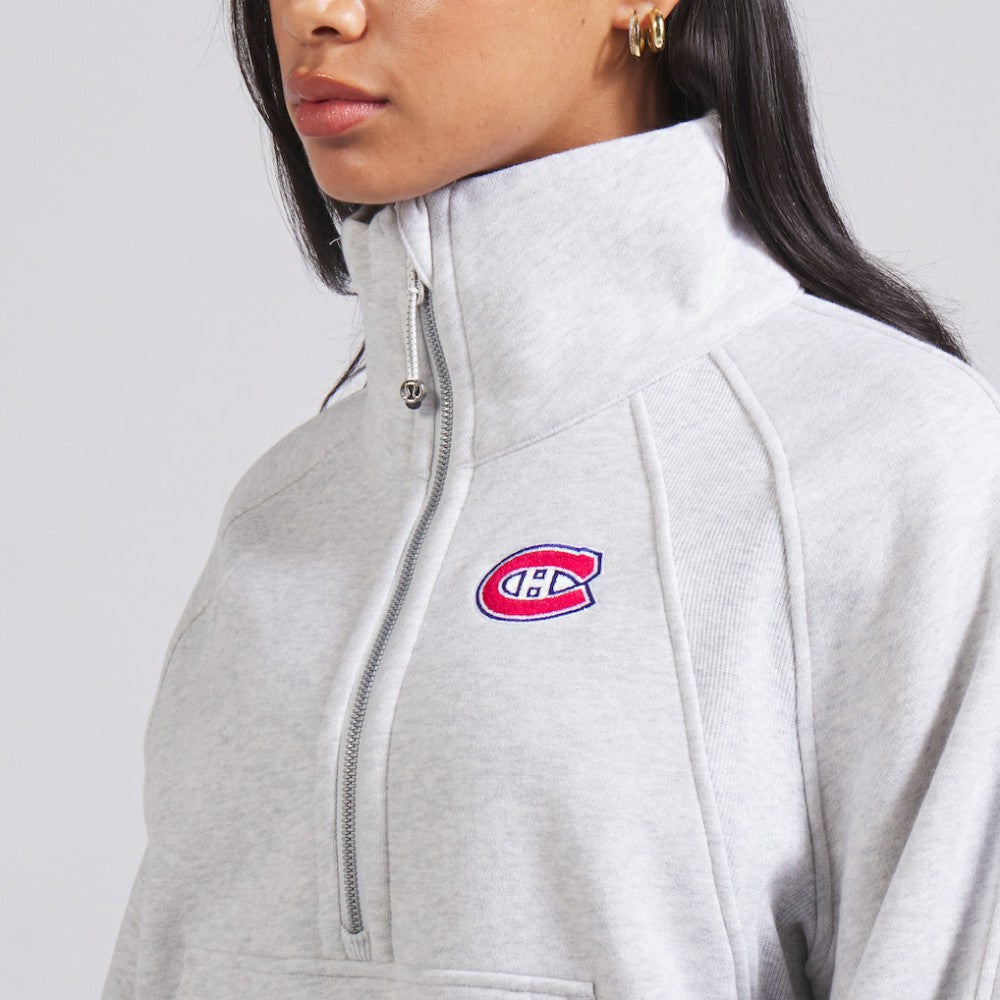 Montreal Canadiens lululemon Women's Scuba Oversized Half Zip Top - Heather Gray - NHL 202171389