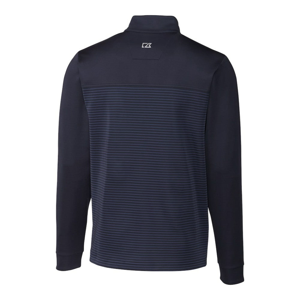 Minnesota Twins Cutter & Buck Big & Tall Traverse Stripe Stretch DryTec Quarter-Zip Top - Navy - MLB Lifestyle
