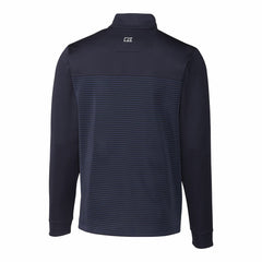 Cleveland Guardians Cutter & Buck Big & Tall Traverse Stripe Stretch DryTec Quarter-Zip Top - Navy - MLB Online
