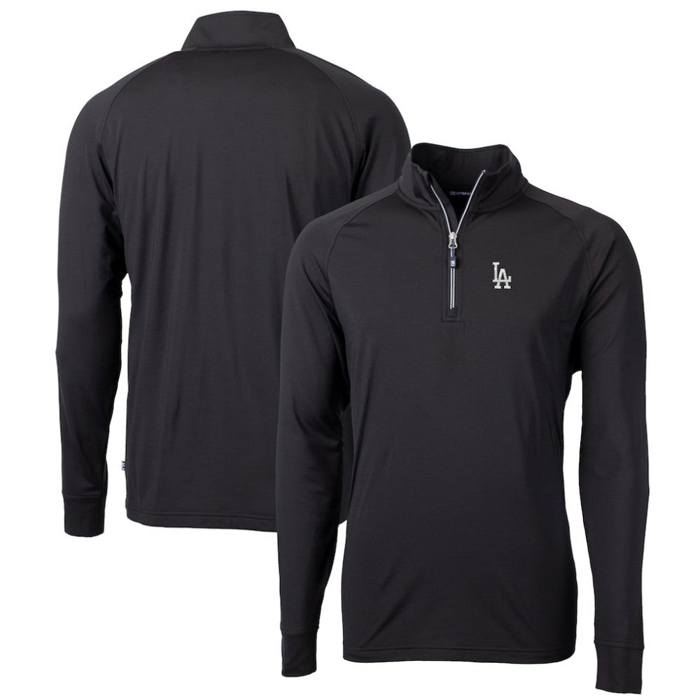 Los Angeles Dodgers Cutter & Buck Big & Tall Adapt Eco Knit Stretch Recycled Quarter-Zip Pullover Top - Black - MLB on Sale