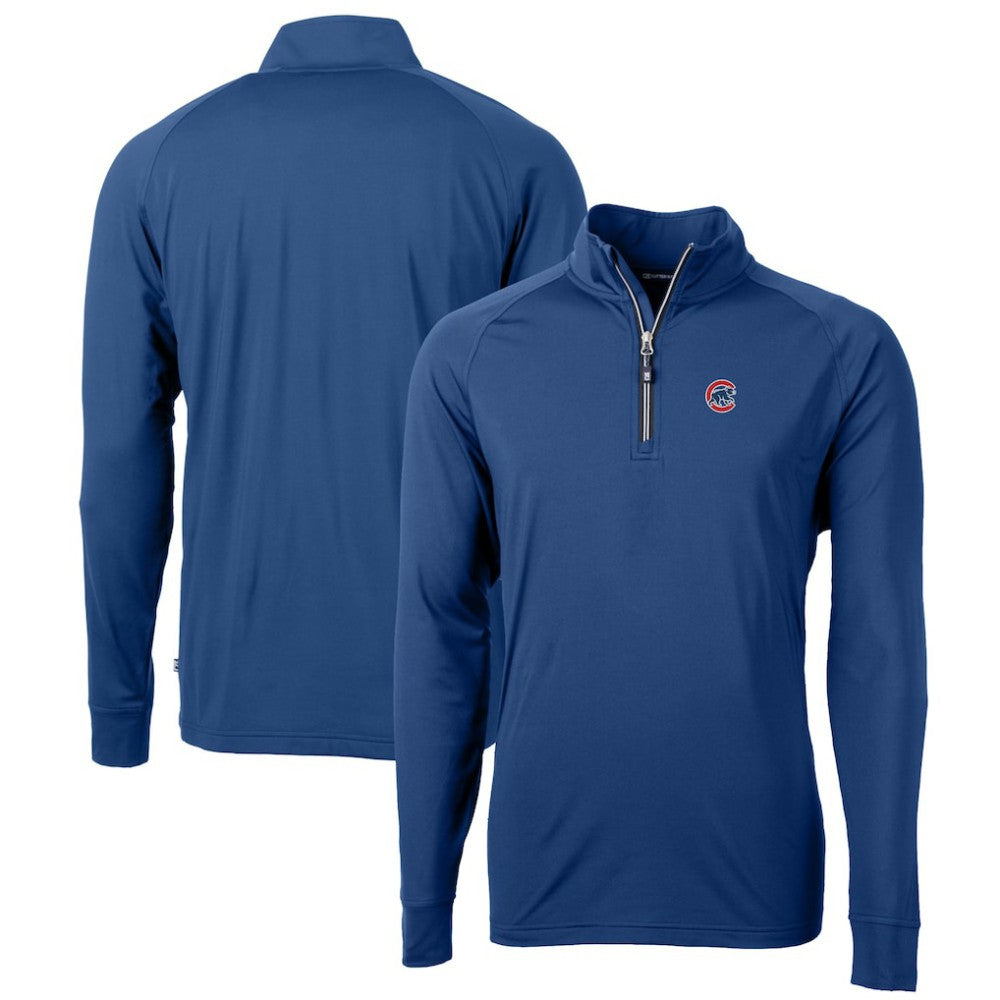 Chicago Cubs Cutter & Buck Big & Tall Adapt Eco Knit Stretch Recycled Quarter-Zip Pullover Top - Blue - MLB Online