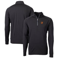 Baltimore Orioles Cutter & Buck Big & Tall Adapt Eco Knit Stretch Recycled Quarter-Zip Pullover Top - Black - MLB Sale