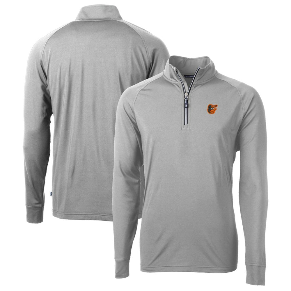 Baltimore Orioles Cutter & Buck Big & Tall Adapt Eco Knit Stretch Recycled Quarter-Zip Pullover Top - Gray - MLB on Sale