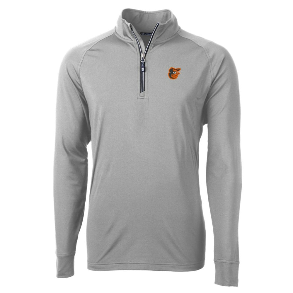 Baltimore Orioles Cutter & Buck Big & Tall Adapt Eco Knit Stretch Recycled Quarter-Zip Pullover Top - Gray - MLB on Sale