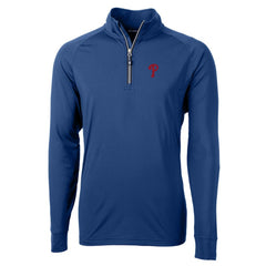 Philadelphia Phillies Cutter & Buck Big & Tall Adapt Eco Knit Stretch Recycled Quarter-Zip Pullover Top - Blue - MLB Lifestyle