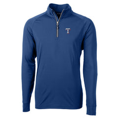 Texas Rangers Cutter & Buck Big & Tall Adapt Eco Knit Stretch Recycled Quarter-Zip Pullover Top - Blue - MLB Lifestyle