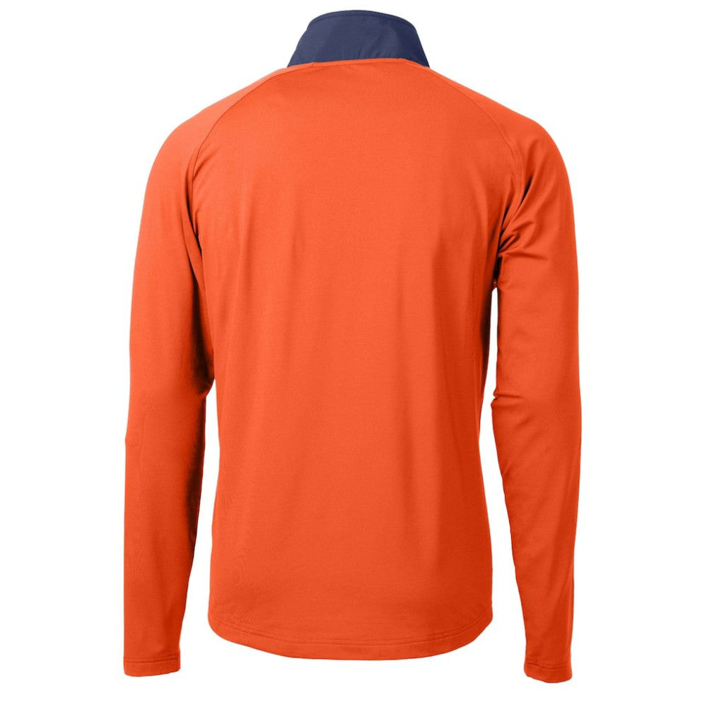 Detroit Tigers Cutter & Buck Adapt Eco Knit Hybrid Recycled Quarter-Zip Jacket - Orange - MLB Lifestyle