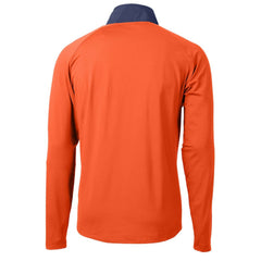 Detroit Tigers Cutter & Buck Adapt Eco Knit Hybrid Recycled Quarter-Zip Jacket - Orange - MLB Lifestyle