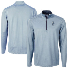 Kansas City Royals Cutter & Buck Virtue Eco Pique Micro Stripe Recycled Quarter-Zip Pullover Top - Light Blue - MLB Online