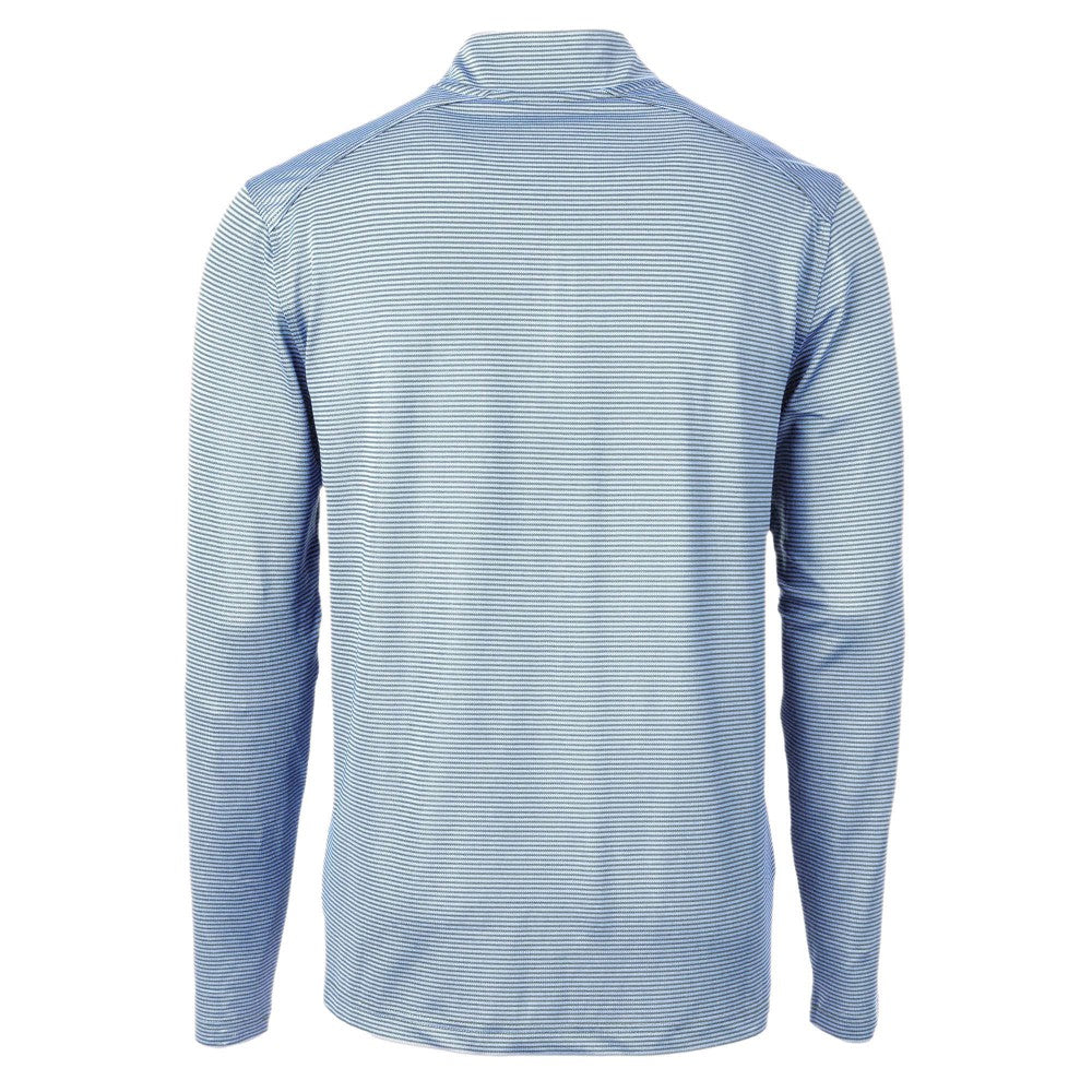 Kansas City Royals Cutter & Buck Virtue Eco Pique Micro Stripe Recycled Quarter-Zip Pullover Top - Light Blue - MLB Online