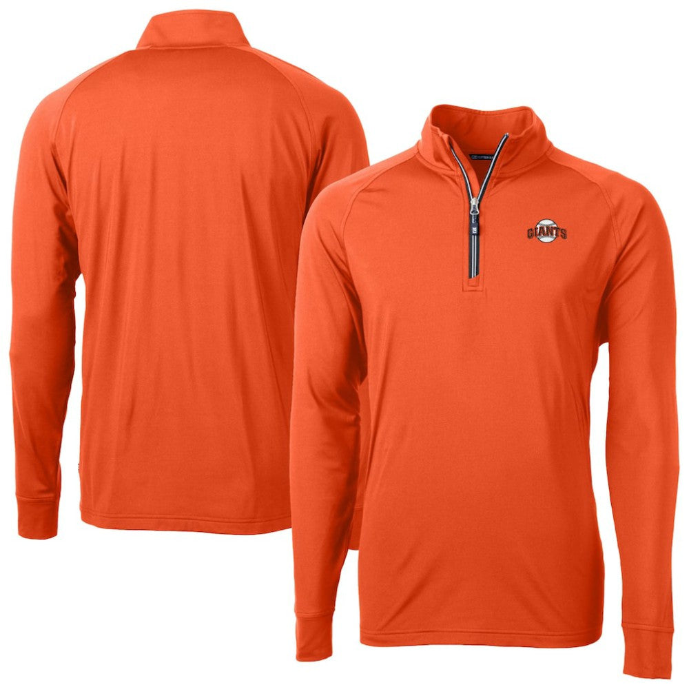 San Francisco Giants Cutter & Buck  Adapt Eco Knit Stretch Recycled Quarter-Zip Pullover Top - Orange - MLB Sale