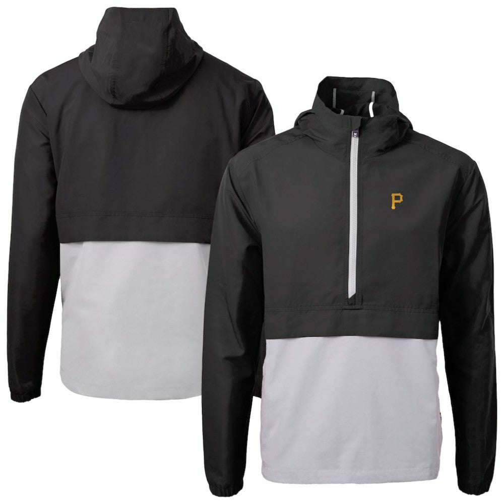 Pittsburgh Pirates Cutter & Buck Charter Eco Recycled Half-Zip Anorak Jacket - Black - MLB Online