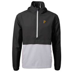Pittsburgh Pirates Cutter & Buck Charter Eco Recycled Half-Zip Anorak Jacket - Black - MLB Online