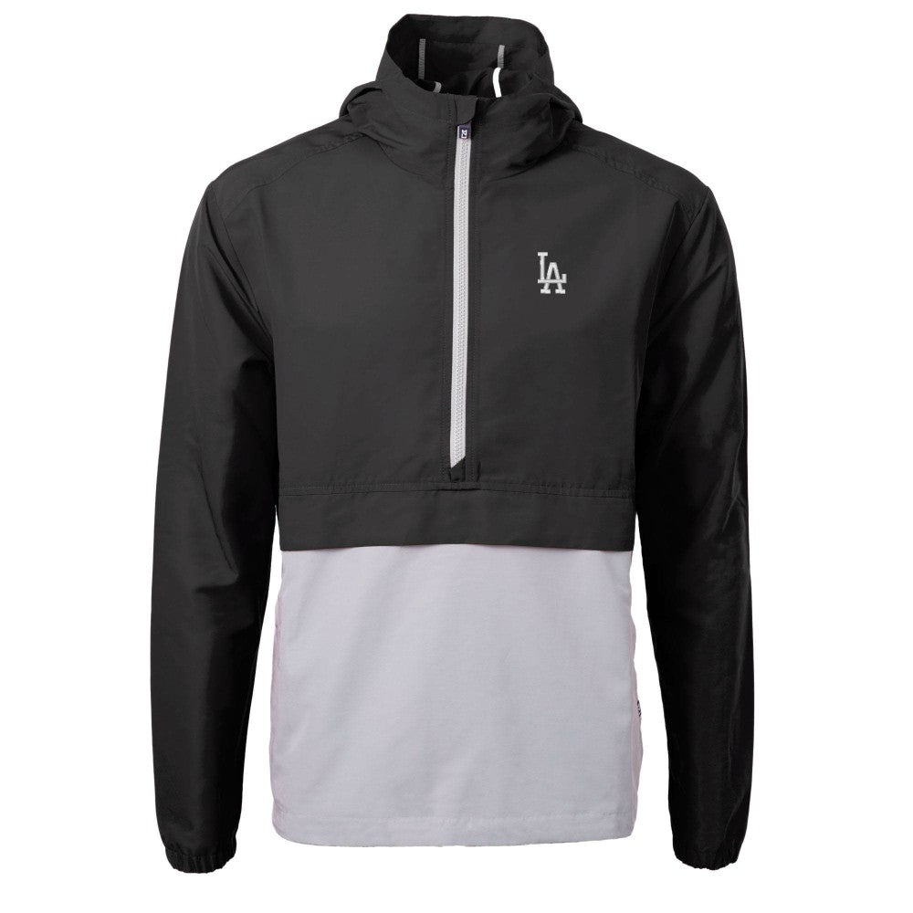 Los Angeles Dodgers Cutter & Buck Charter Eco Recycled Half-Zip Anorak Jacket - Black - MLB Lifestyle