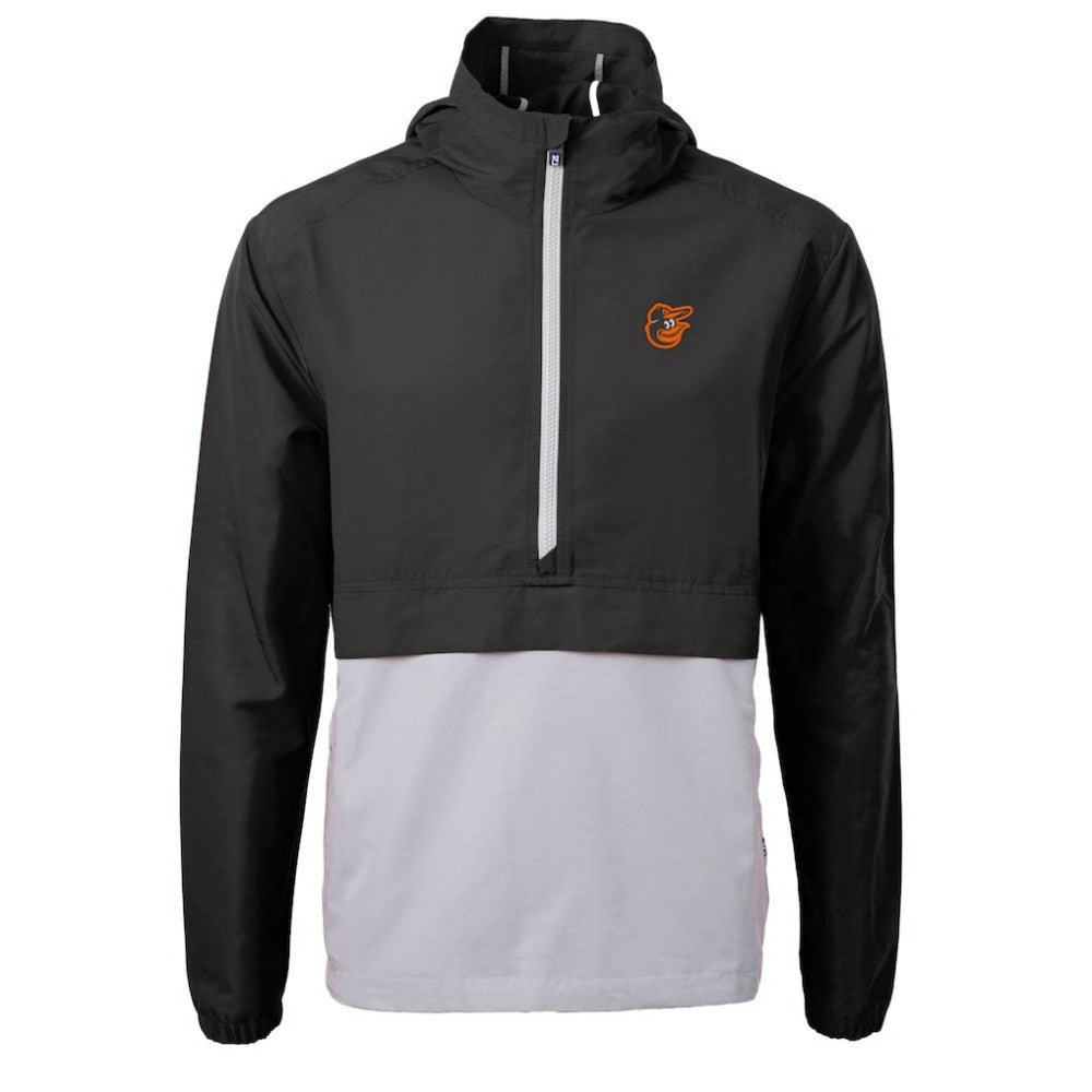 Baltimore Orioles Cutter & Buck Charter Eco Recycled Half-Zip Anorak Jacket - Black - MLB Lifestyle