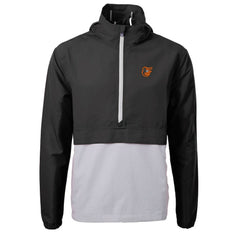 Baltimore Orioles Cutter & Buck Charter Eco Recycled Half-Zip Anorak Jacket - Black - MLB Lifestyle