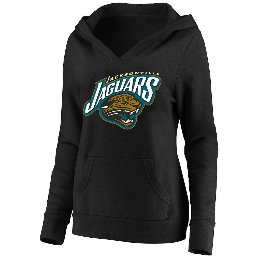 Mitchell & Ness Jacksonville Jaguars Women's Classic Logo V-Neck Pullover Hoodie Black