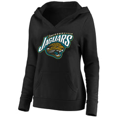 Mitchell & Ness Jacksonville Jaguars Women's Classic Logo V-Neck Pullover Hoodie Black