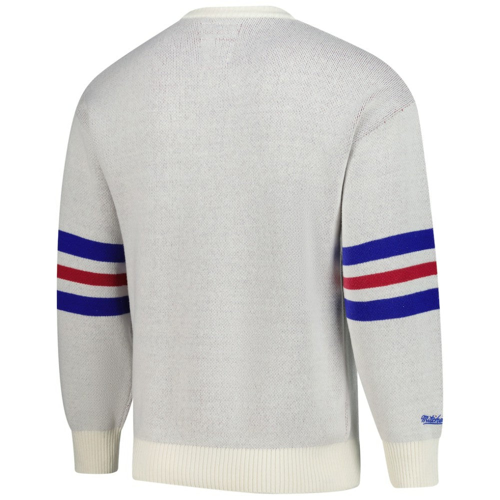 Chicago Cubs Mitchell & Ness Retro Pullover Sweater - Cream - Mitchell & Ness Sale