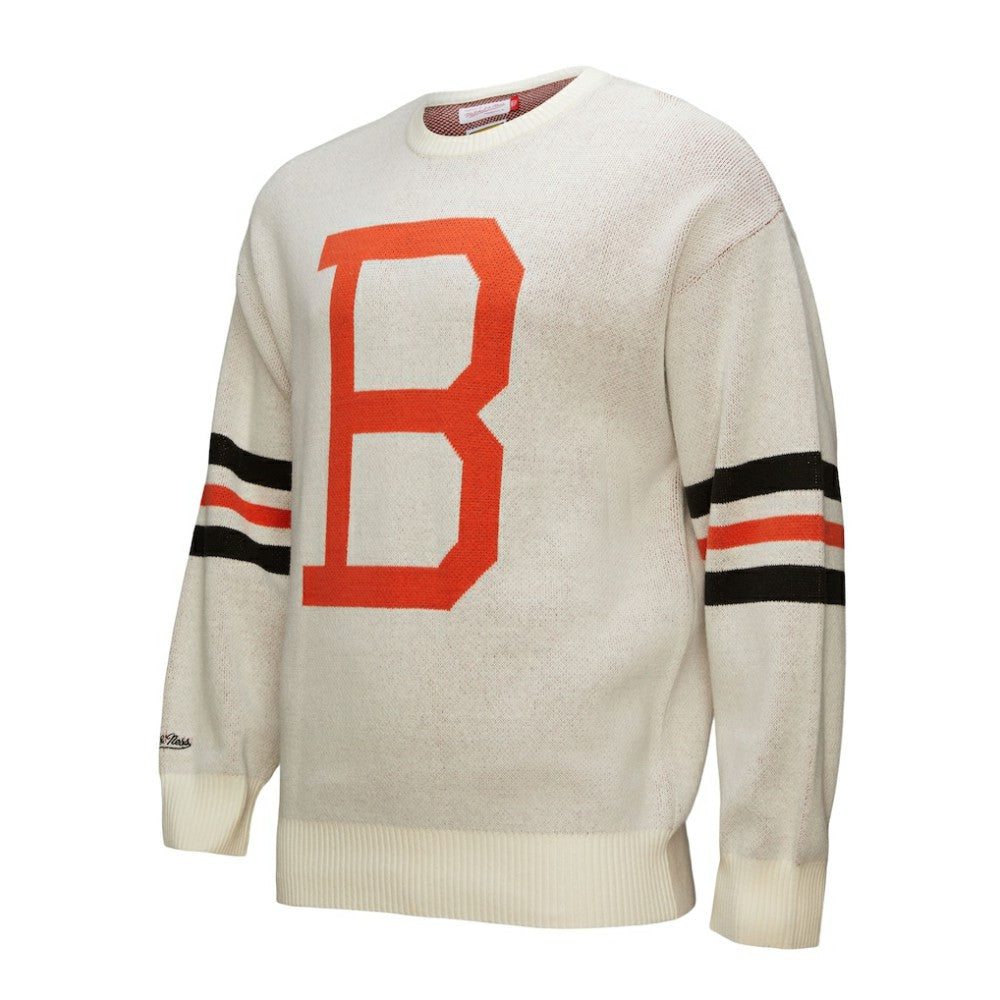 Baltimore Orioles Mitchell & Ness Retro Pullover Sweater - Cream - Mitchell & Ness Sale