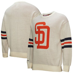 San Diego Padres Mitchell & Ness Retro Pullover Sweater - Cream - Mitchell & Ness Online