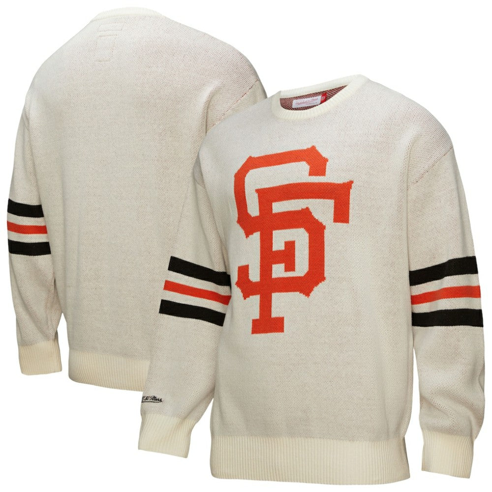 San Francisco Giants Mitchell & Ness Retro Pullover Sweater - Cream - Mitchell & Ness Online