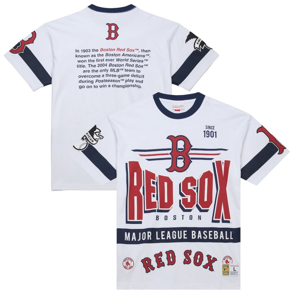 Boston Red Sox Mitchell & Ness Cooperstown Collection Team Origins Premium T-Shirt - White - Mitchell & Ness Sale