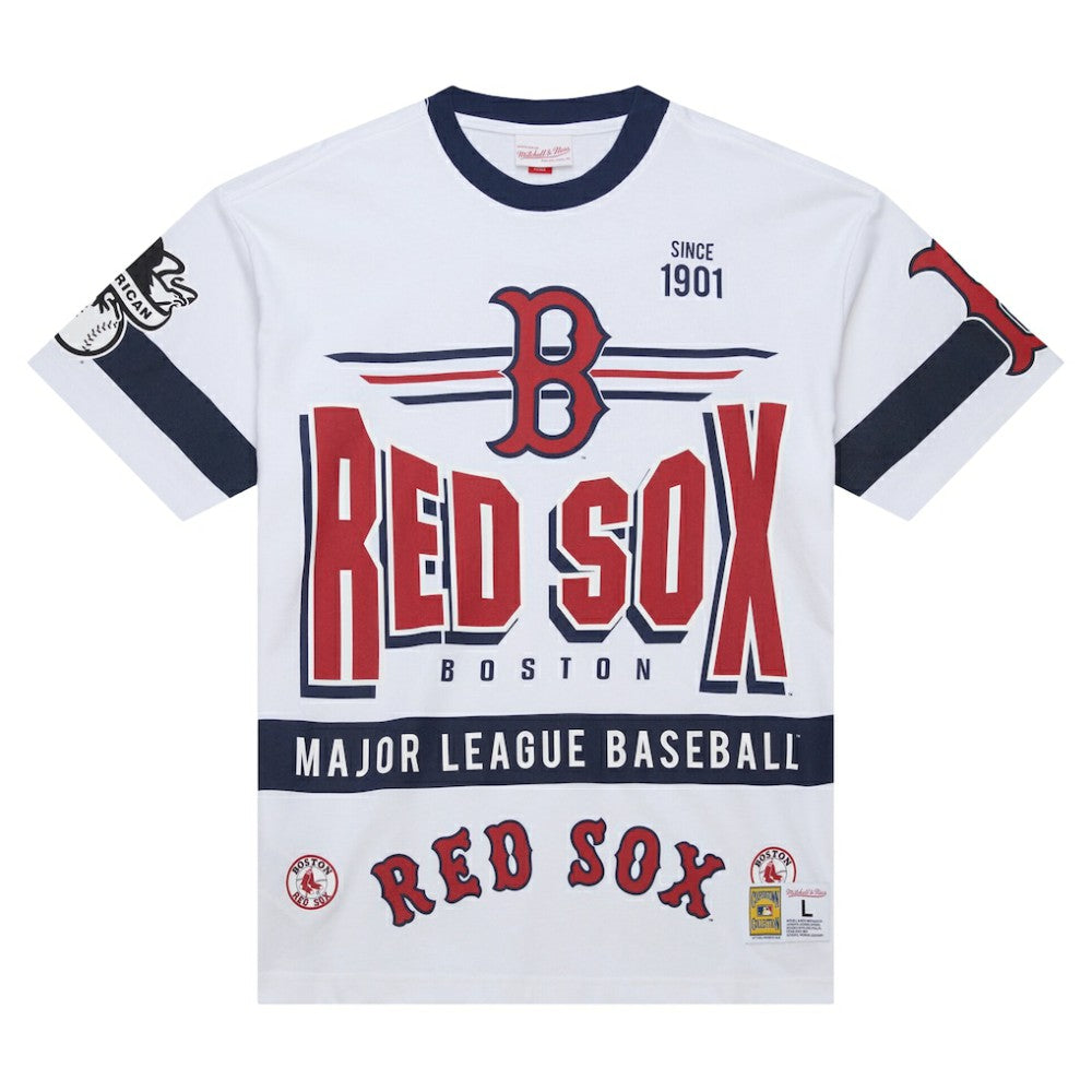 Boston Red Sox Mitchell & Ness Cooperstown Collection Team Origins Premium T-Shirt - White - Mitchell & Ness Sale