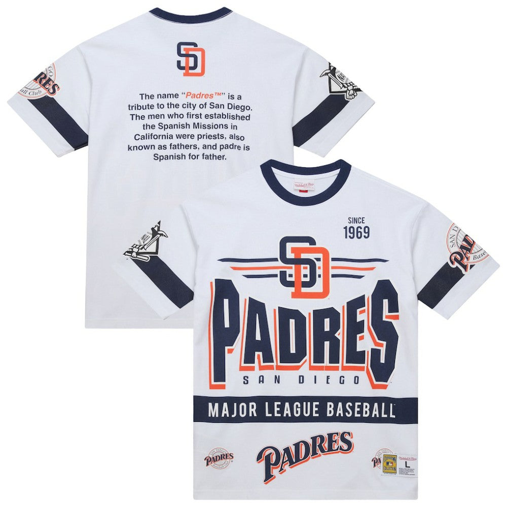 San Diego Padres Mitchell & Ness Cooperstown Collection Team Origins Premium T-Shirt - White - Mitchell & Ness Online