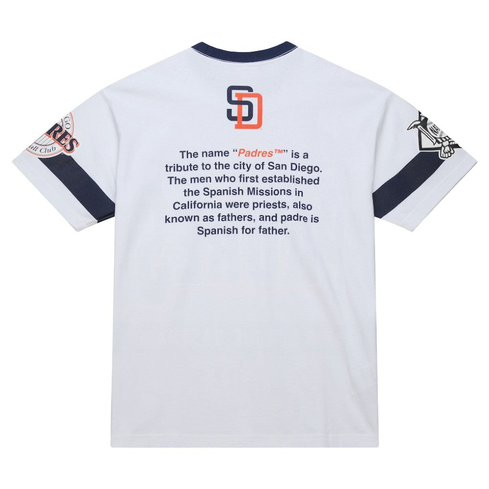 San Diego Padres Mitchell & Ness Cooperstown Collection Team Origins Premium T-Shirt - White - Mitchell & Ness Online