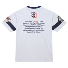 San Diego Padres Mitchell & Ness Cooperstown Collection Team Origins Premium T-Shirt - White - Mitchell & Ness Online