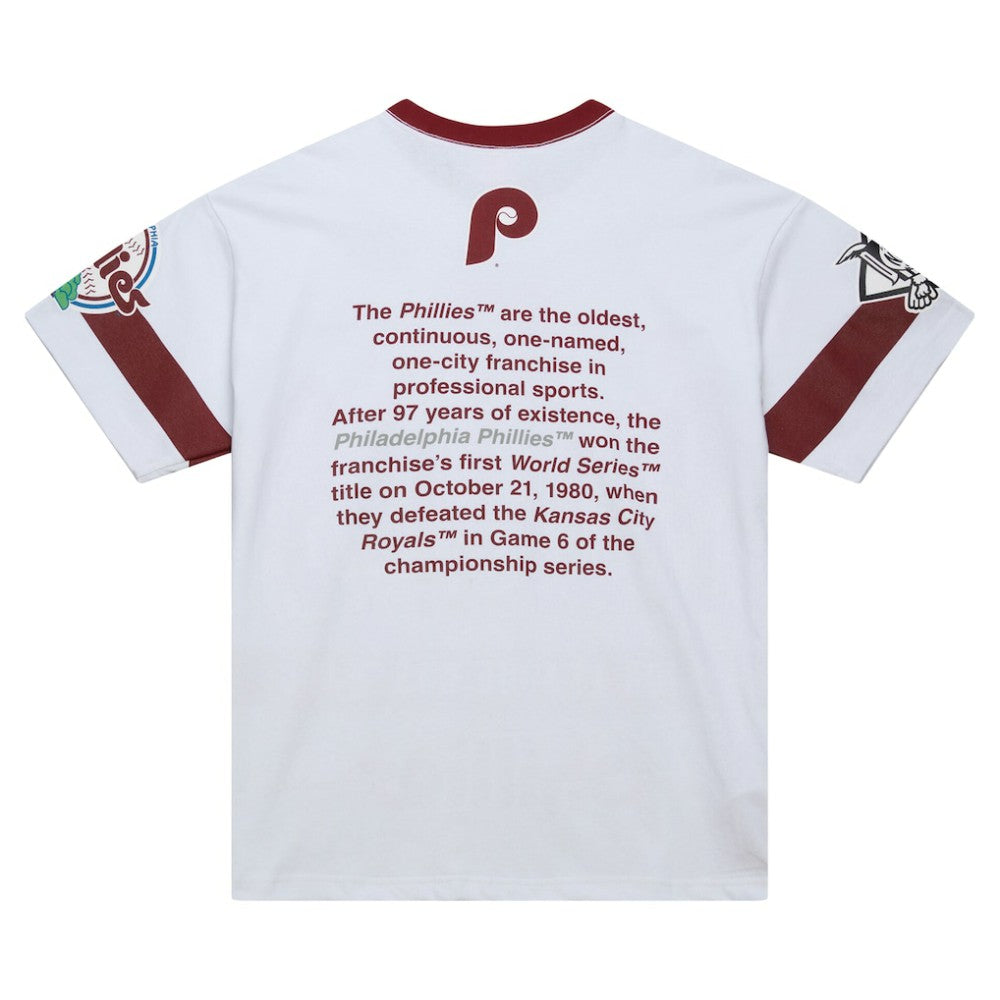 Philadelphia Phillies Mitchell & Ness Cooperstown Collection Team Origins Premium T-Shirt - White - Mitchell & Ness on Sale