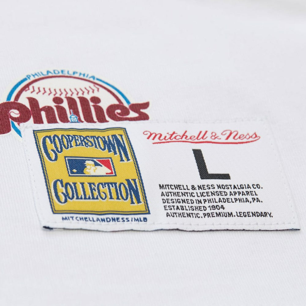 Philadelphia Phillies Mitchell & Ness Cooperstown Collection Team Origins Premium T-Shirt - White - Mitchell & Ness on Sale