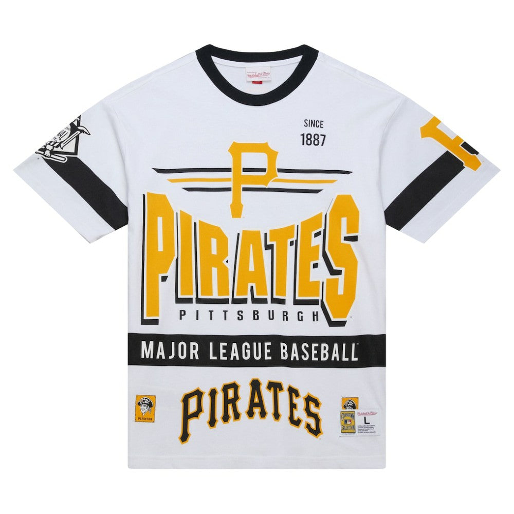 Pittsburgh Pirates Mitchell & Ness Cooperstown Collection Team Origins Premium T-Shirt - White - Mitchell & Ness Lifestyle