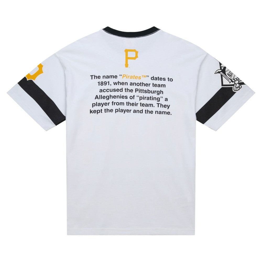 Pittsburgh Pirates Mitchell & Ness Cooperstown Collection Team Origins Premium T-Shirt - White - Mitchell & Ness Lifestyle