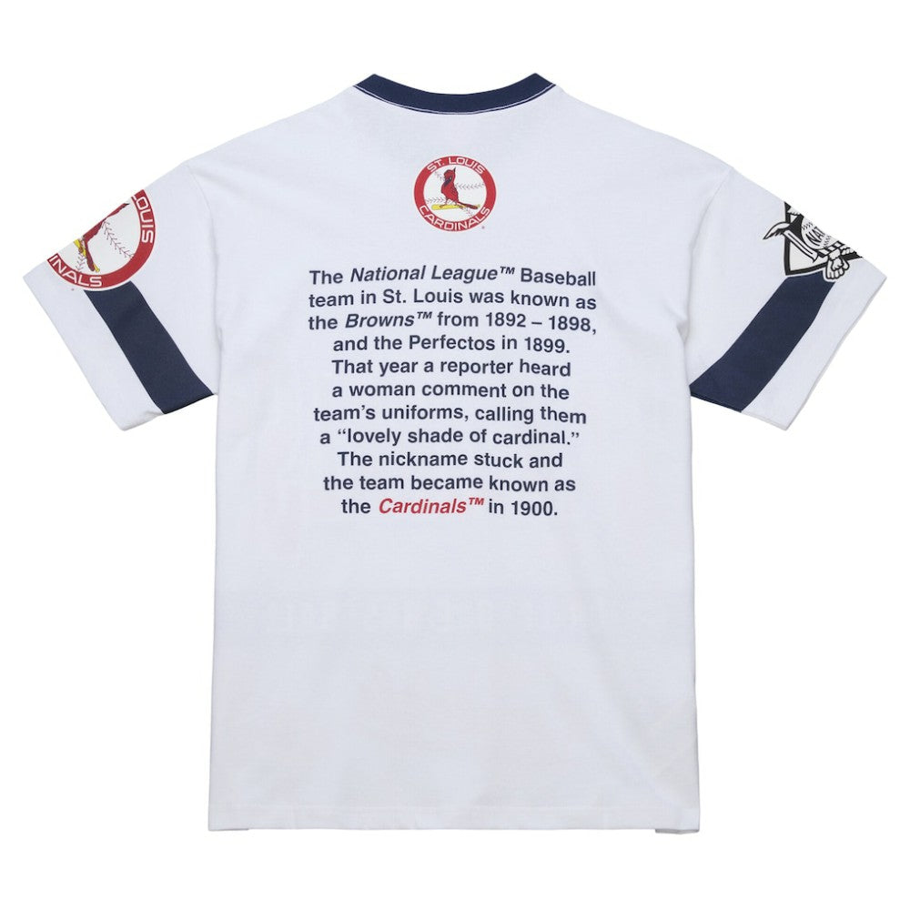St. Louis Cardinals Mitchell & Ness Cooperstown Collection Team Origins Premium T-Shirt - White - Mitchell & Ness Sale