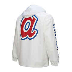 Atlanta Braves Mitchell & Ness Vintage Full-Snap Hooded Coaches Jacket - White - Mitchell & Ness Sale