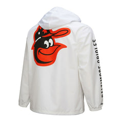Baltimore Orioles Mitchell & Ness Vintage Full-Snap Hooded Coaches Jacket - White - Mitchell & Ness on Sale