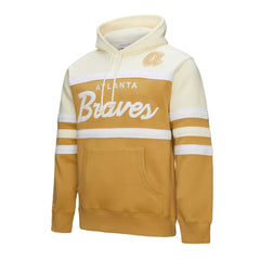 Atlanta Braves Mitchell & Ness Head Coach Pullover Hoodie - Tan/Cream - Mitchell & Ness Lifestyle