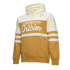 Baltimore Orioles Mitchell & Ness Head Coach Pullover Hoodie - Tan/Cream - Mitchell & Ness Lifestyle