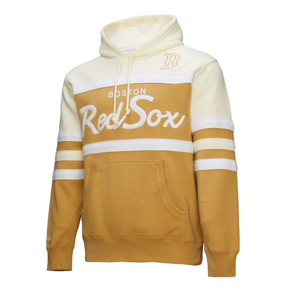 Boston Red Sox Mitchell & Ness Head Coach Pullover Hoodie - Tan/Cream - Mitchell & Ness Sale