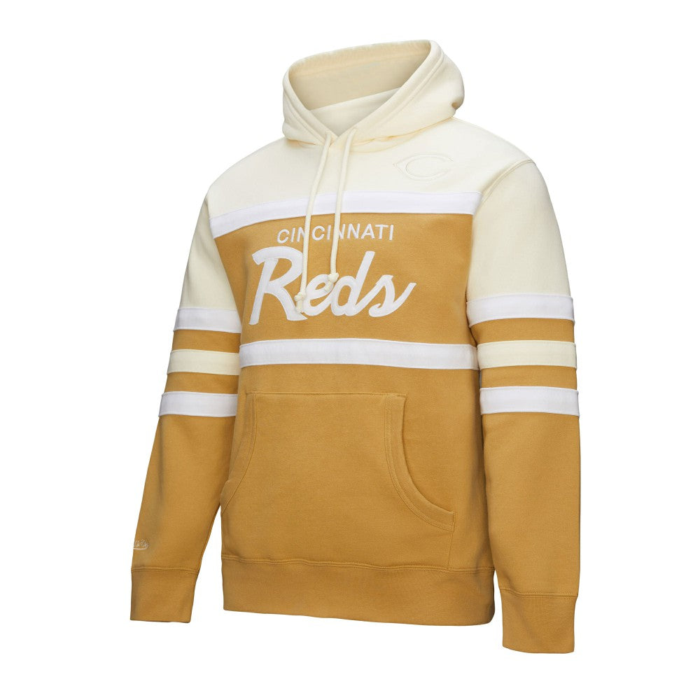 Cincinnati Reds Mitchell & Ness Head Coach Pullover Hoodie - Tan/Cream - Mitchell & Ness Sale
